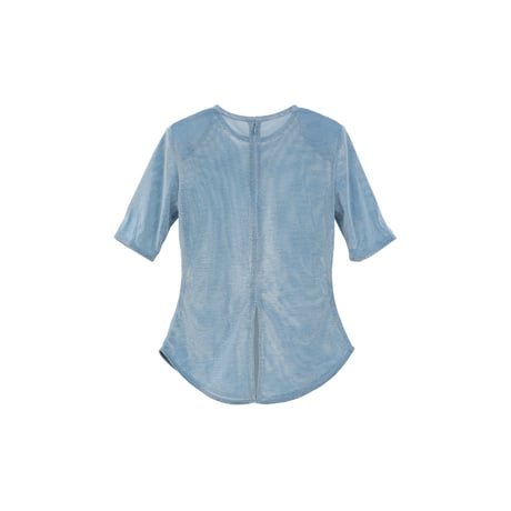 CLANE クラネ “SHEER VELOUR POWER SHOULDER TOPS” シアーベロアパワーショルダートップス