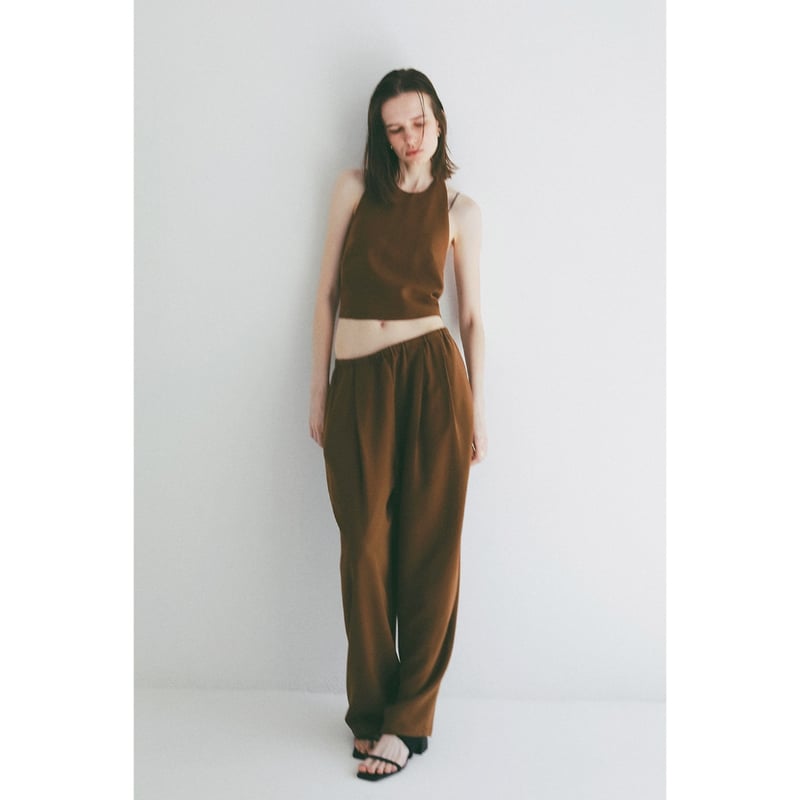 【CINAMOD】 RIB SET CAMI グリーン×ブラウン　ホルターネック CINAMOD】 RIB SET CAMI グリーン×ブラウン ホルターネック - メルカリ