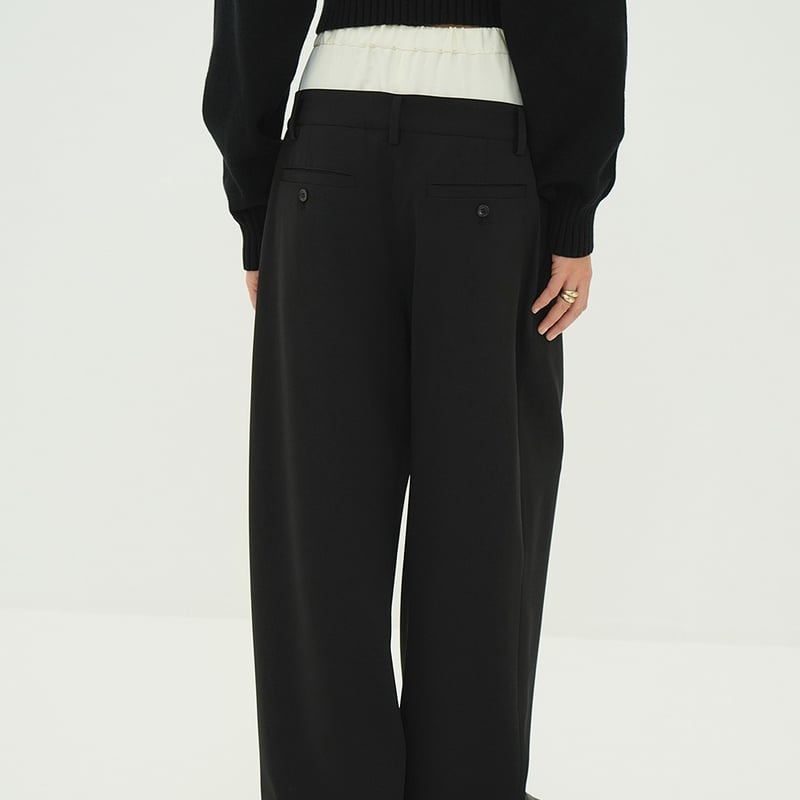 CLANE クラネ “W WAIST WIDE SLACKS” ダブルウエストワイドスラックス
