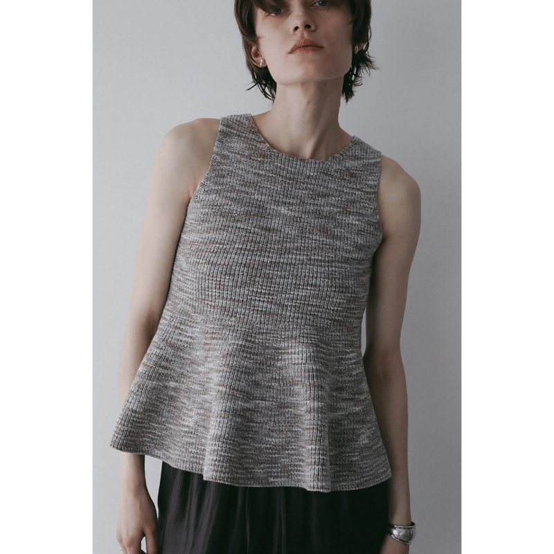 マノフ manof RIB PEPLUM KNIT TOPS MANOF マノフ “RIB PEPLUM KNIT TOPS” リブペプラムニット