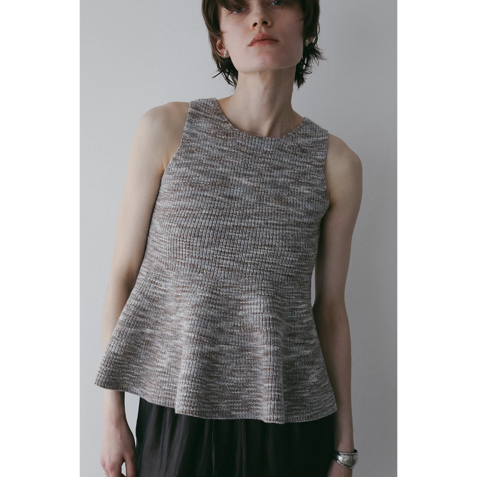 マノフ manof RIB PEPLUM KNIT TOPS MANOF マノフ “RIB PEPLUM KNIT TOPS” リブペプラムニット