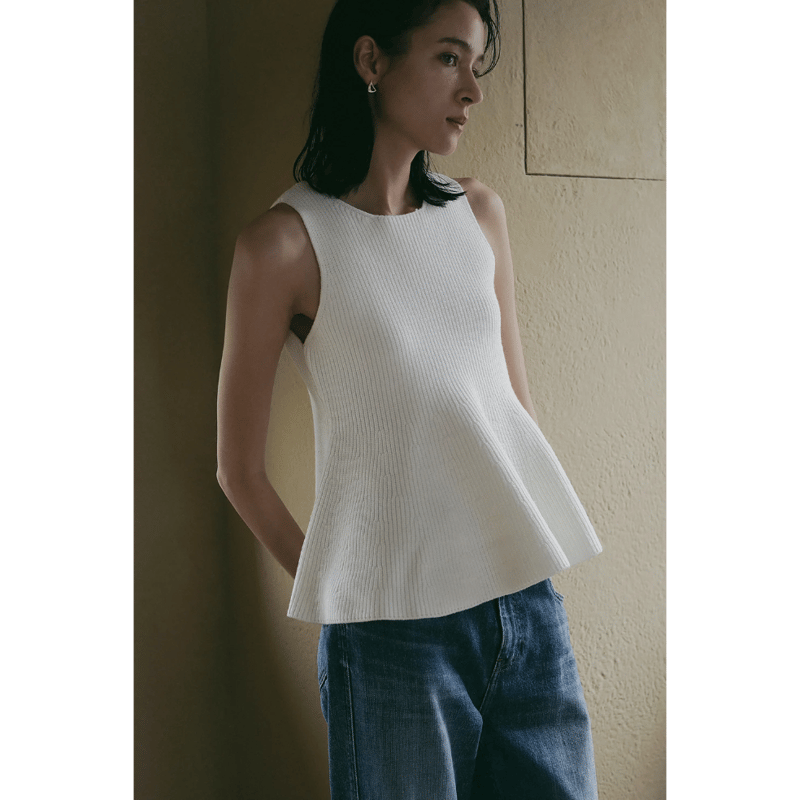 マノフ manof RIB PEPLUM KNIT TOPS RIB PEPLUM KNIT TOPS（その他トップス）｜MANOF（マノフ）の