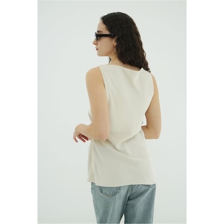 CLANE クラネ “SATIN DRAPE TOPS” サテンドレープトップス