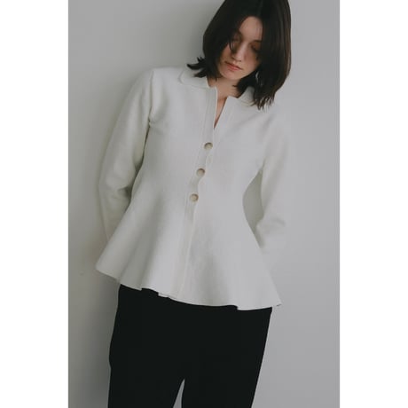 MANOF マノフ “VOLUME PEPLUM KNIT CARDIGAN” ボリュームペプラムニットカーディガン