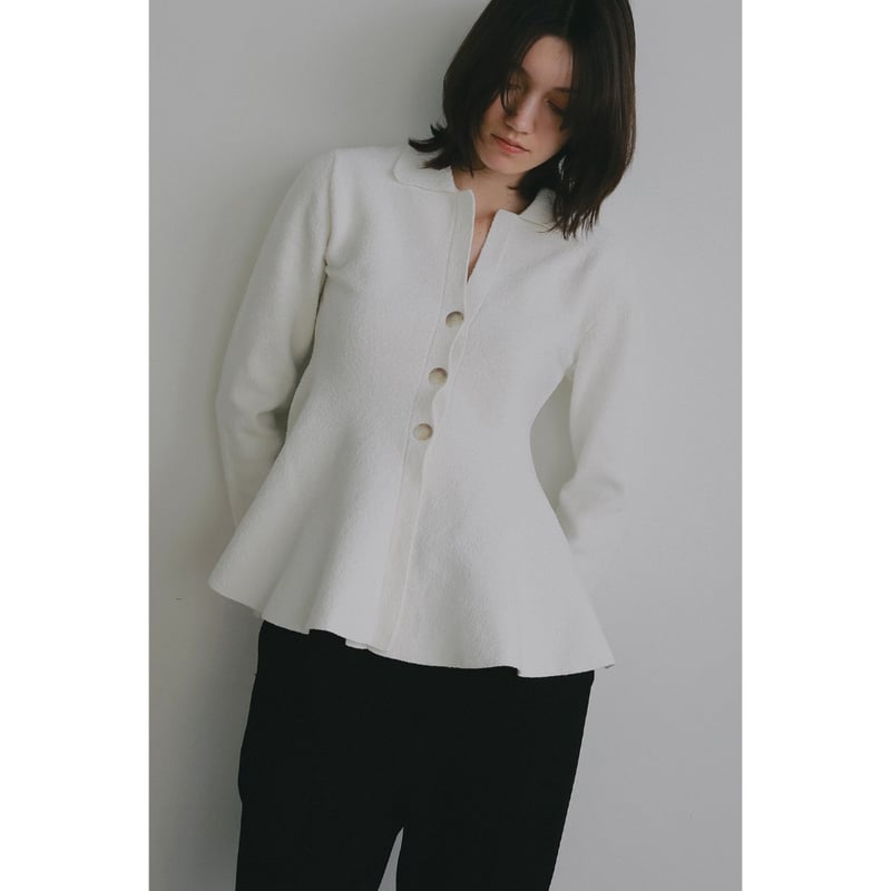MANOF マノフ “VOLUME PEPLUM KNIT CARDIGAN” ボリュームペプ