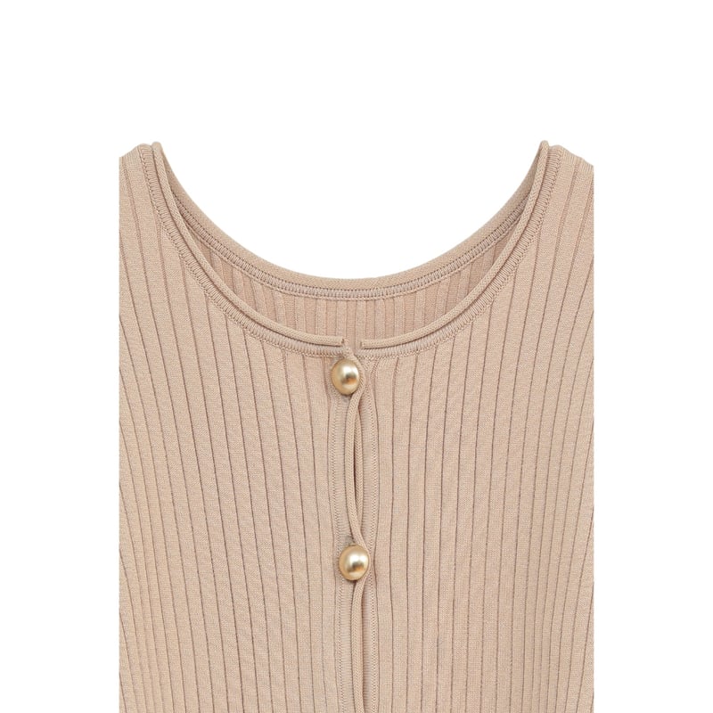 CLANE クラネ “W FACE GOLD BUTTON KNIT TOPS” ダブルフェイ