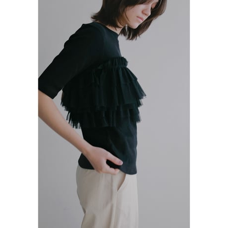 MANOF マノフ “TULLE FRILL CUT TOPS” チュールフリルカットトップス