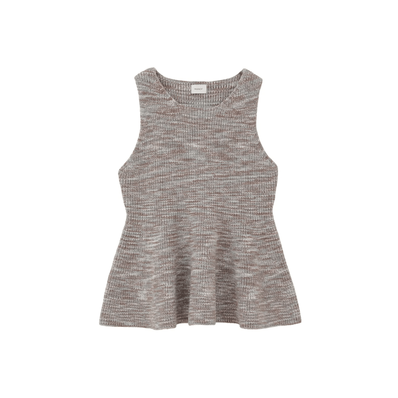 マノフ manof RIB PEPLUM KNIT TOPS RIB PEPLUM KNIT TOPS（その他トップス）｜MANOF（マノフ）の