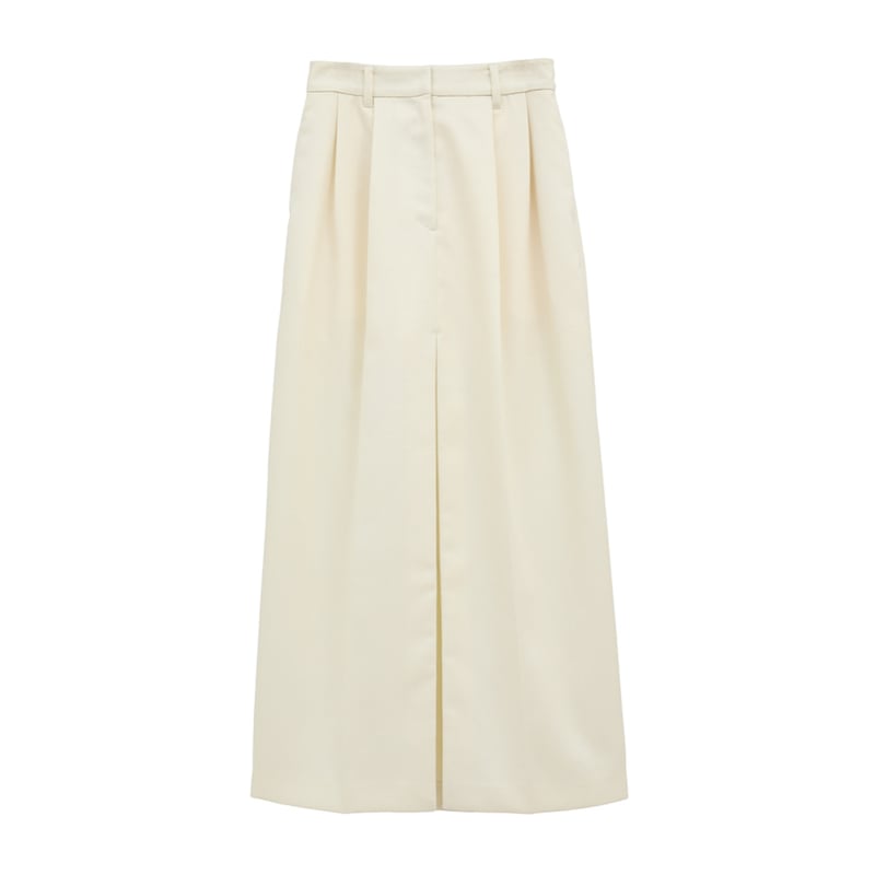 CLANE クラネ “FRONT SLIT TUCK SKIRT” フロントスリットタックスカ