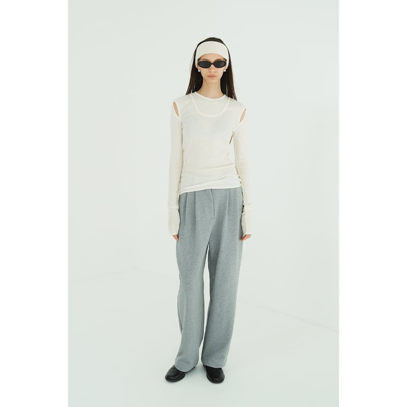 CLANE クラネ “LAYERED SHOULDER CUT TOPS” レイヤードショルダ