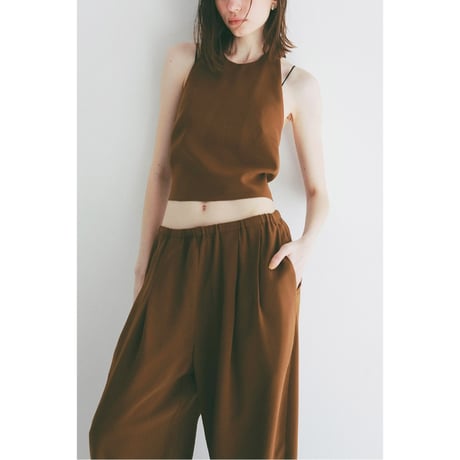 clane クラネ　PILE FLARE TANK TOPS ブラウン CLANE - パイル フレアショートトップス - PILE FLARE TANK TOPS