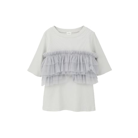 MANOF マノフ “TULLE FRILL CUT TOPS” チュールフリルカットトップス