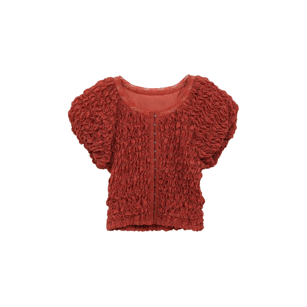 クラネ　clane シャーリングパフトップス　SHIRRING PUFFTOPS CLANE - シャーリングパフトップス - SHIRRING PUFF TOPS BLACK