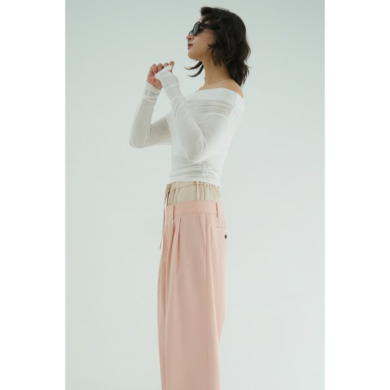 CLANE クラネ “DRAPED OFF SHOULDER SOFT CUT TOPS” ド