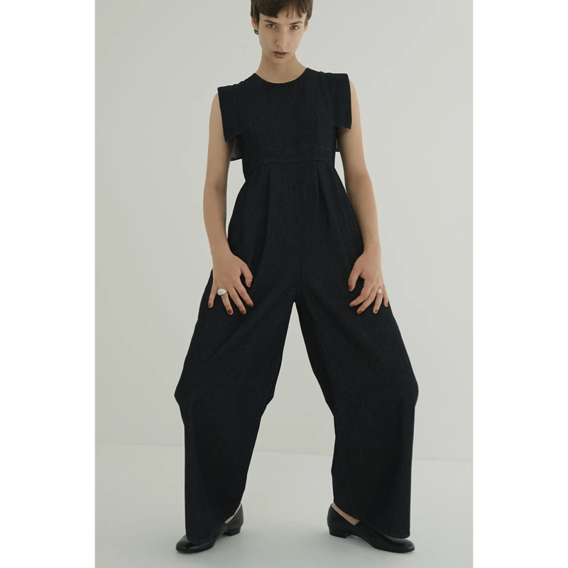 CLANE スクエアスリーブオールインワン CLANE/クラネ】SQUARE SLEEVE DENIM ALL IN ONE/スクエア