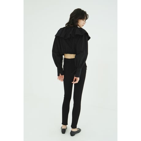 CLANE クラネ “FRILL COLLAR SHORT BLOUSE” フリルカラーショートブラウス