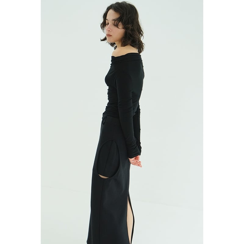 トップス CLANE DRAPED OFF SHOULDER SOFT CUT TOPS DRAPED OFF SHOULDER SOFT CUT TOPS｜TOPS(トップス)｜CLANE OFFICIAL
