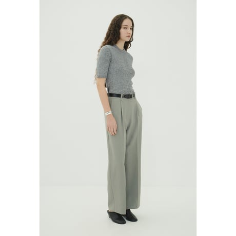 CLANE “H/N HALF SLEEVE RIB KNIT TOPS” ハイネックハーフスリーブリブニットトップス