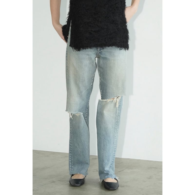 CLANE クラネ “CRASH DENIM PANTS” クラッシュデニムパンツ | t / wo