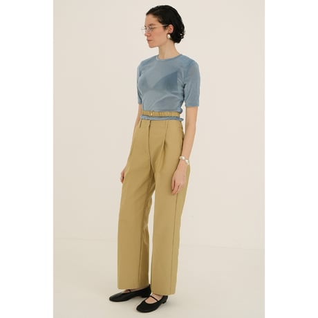 CLANE クラネ “SHEER VELOUR POWER SHOULDER TOPS” シアーベロアパワーショルダートップス