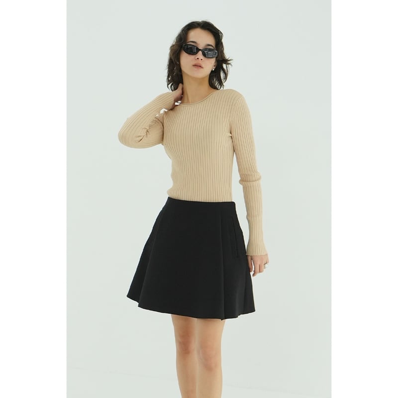 CLANE クラネ “W FACE GOLD BUTTON KNIT TOPS” ダブルフェイ