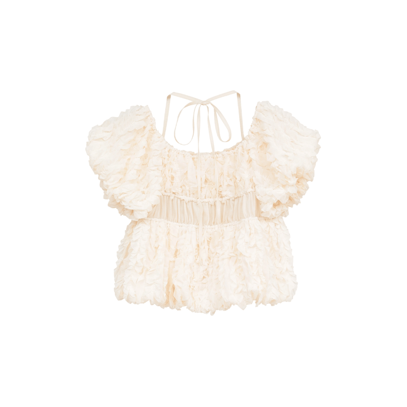 CLANE クラネ “W FACE TOPSTITCHED FRILL TOPS” ダブルフェ