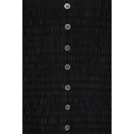 CLANE クラネ “SHIRRING HALF SLEEVE BLOUSE” シャーリングハーフスリーブブラウス