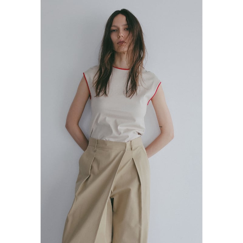 MANOF マノフ “BICOLOR CUT TOPS” バイカラーカットトップス | t / wo