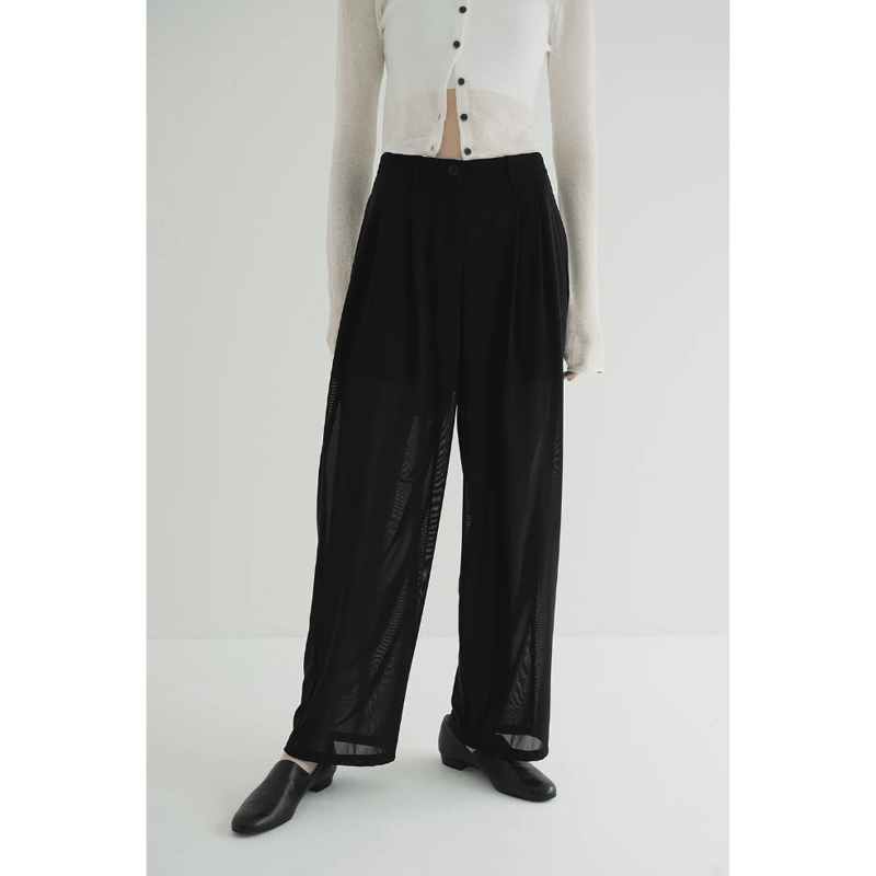 CLANE クラネ “SHEER TUCK PANTS” シアータックパンツ | t / wo
