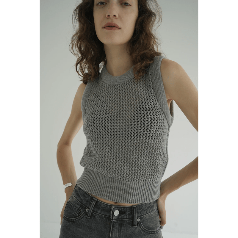 CLANE クラネ “3D RIB MESH KNIT TOPS” 3ディーリブメッシュ