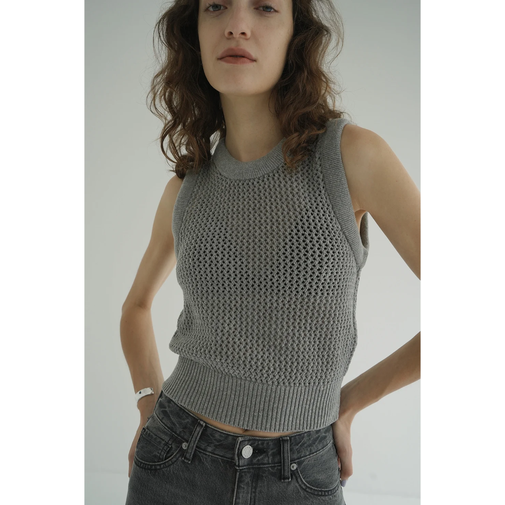 トップス CLANE 3D RIB MESH KNIT TOPS CLANE クラネ “3D RIB MESH KNIT TOPS” 3ディーリブメッシュ