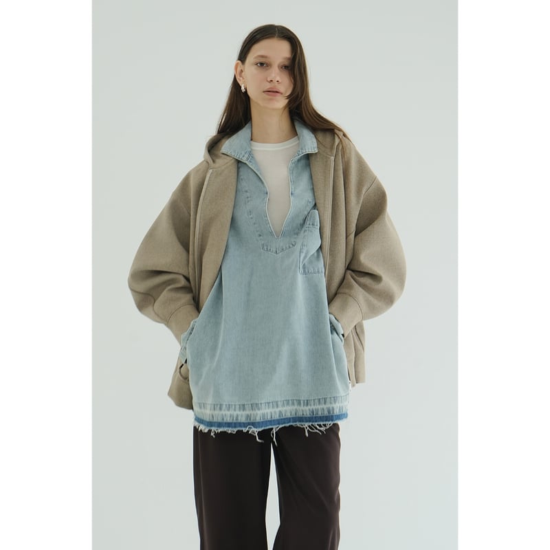 CLANE クラネ “DENIM OVER SKIPPER SHIRTS” デニムオーバースキ