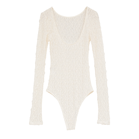 CLANE クラネ “BACK OPEN LACE BODYSUIT” バックオープンレースボディスーツ