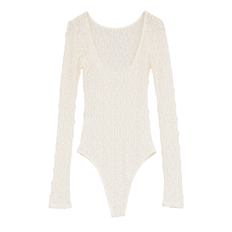 CLANE クラネ “BACK OPEN LACE BODYSUIT” バックオープンレースボ