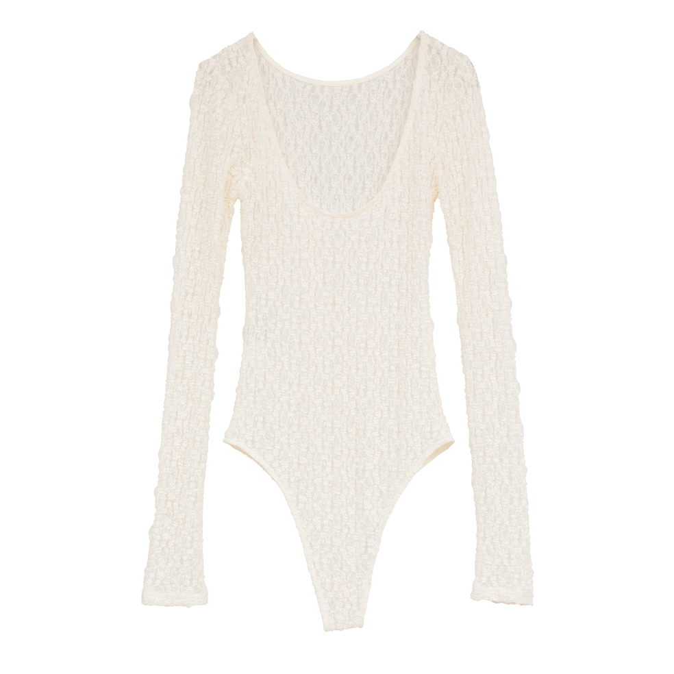 CLANE クラネ “BACK OPEN LACE BODYSUIT” バックオープンレースボ