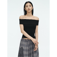 ANGGAE アンゲ “OFF SHOULDER RIB TOP” オフショルダーリブトップ