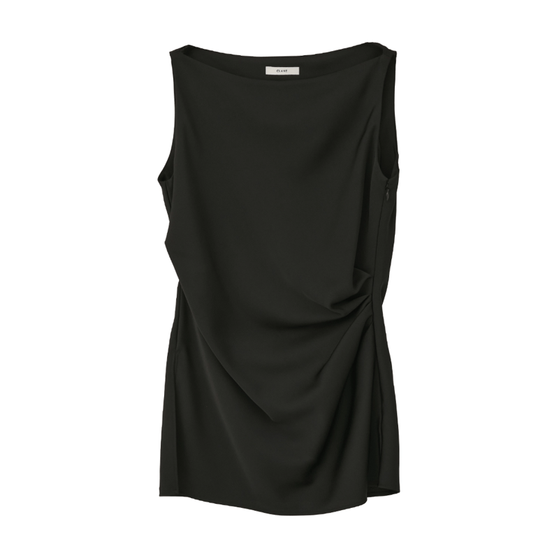 CLANE クラネ “SATIN DRAPE TOPS” サテンドレープトップス | t / wo