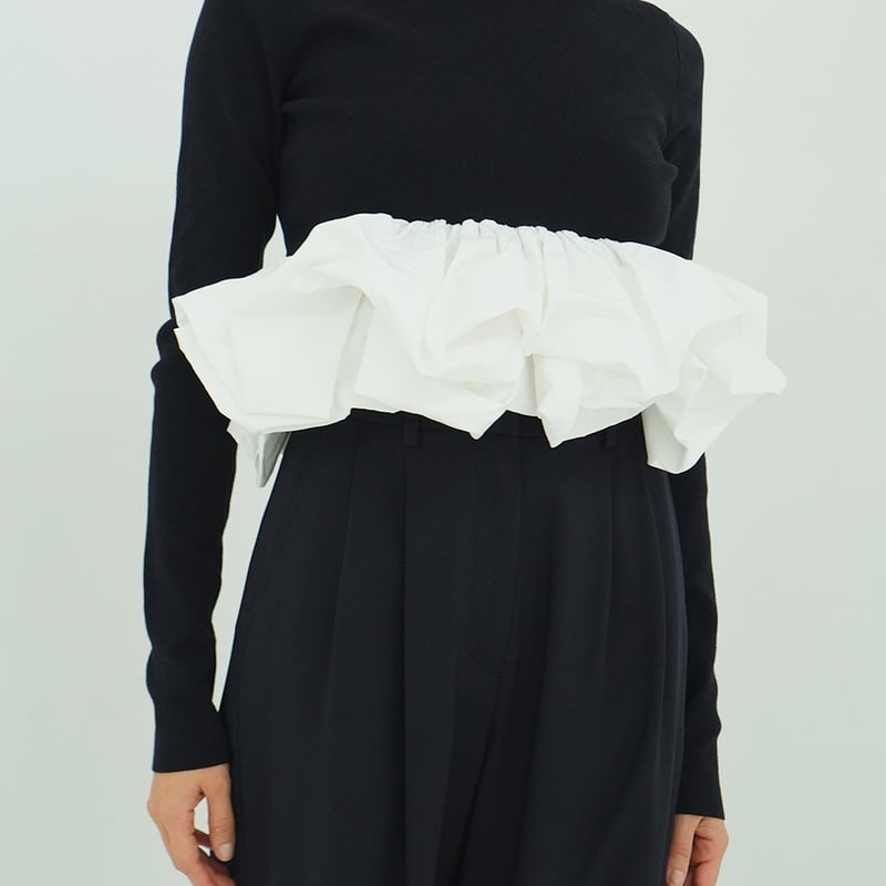 CLANE クラネ “W BALLOON SHORT KNIT TOPS” ダブルバルーンショ