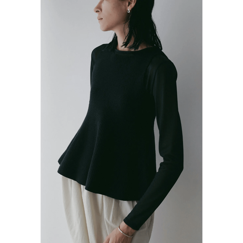 マノフ manof RIB PEPLUM KNIT TOPS MANOF マノフ “RIB PEPLUM KNIT TOPS” リブペプラムニット
