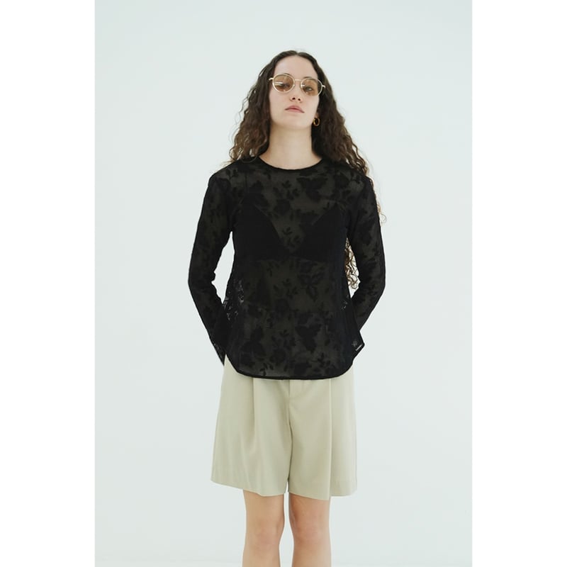 CLANE クラネ “BACK DESIGN FLOWER LACE TOPS” バックデザイ