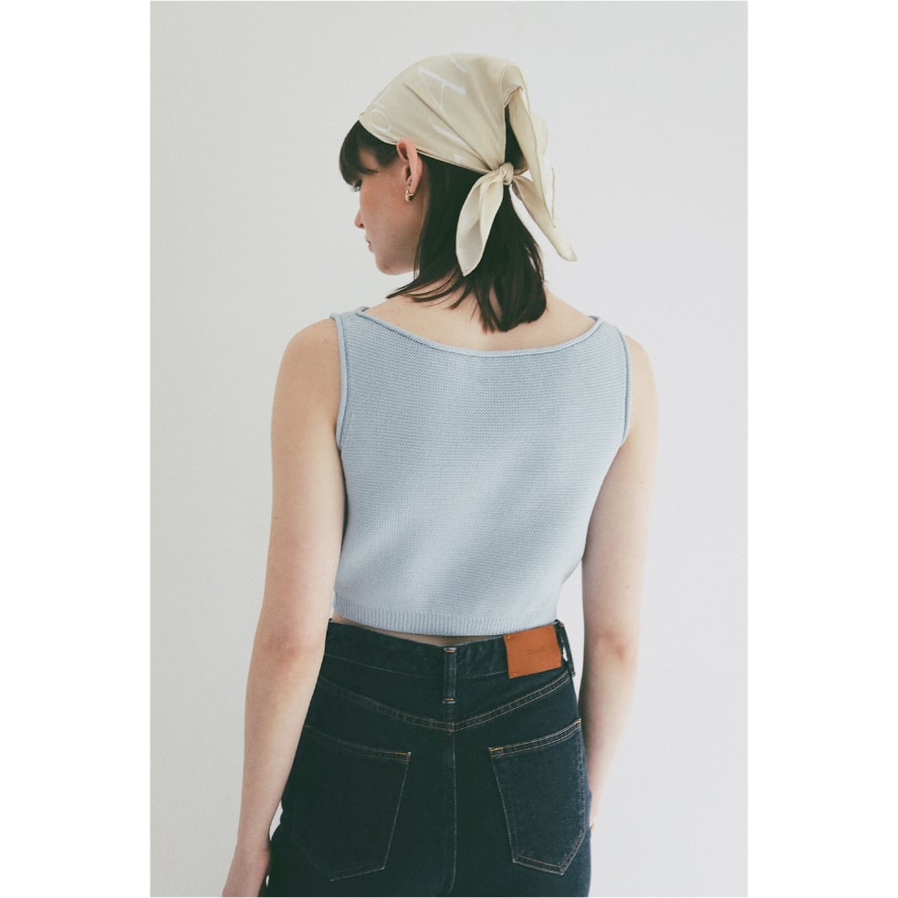 CLANE クラネ “BOAT NECK SHORT KNIT TANK TOPS” ボートネ