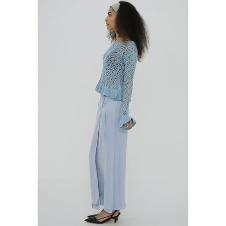 CLANE クラネ “BOAT NECK CROCHET KNIT TOPS” ボートネッククロチェットニットトップス
