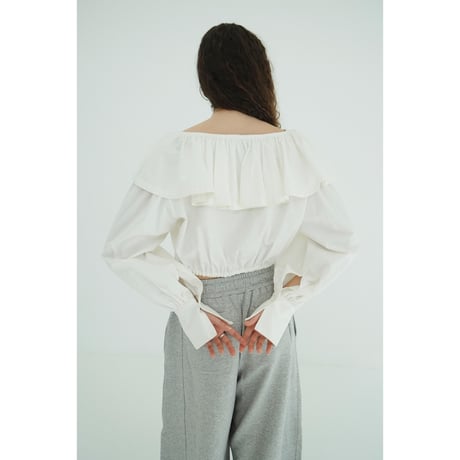 CLANE クラネ “FRILL COLLAR SHORT BLOUSE” フリルカラーショートブラウス