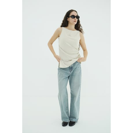 CLANE クラネ “SATIN DRAPE TOPS” サテンドレープトップス