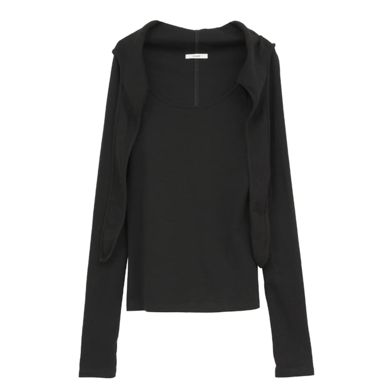 CLANE クラネ “BOW TIE HOODED CUT TOPS” ボウタイフーディーカッ