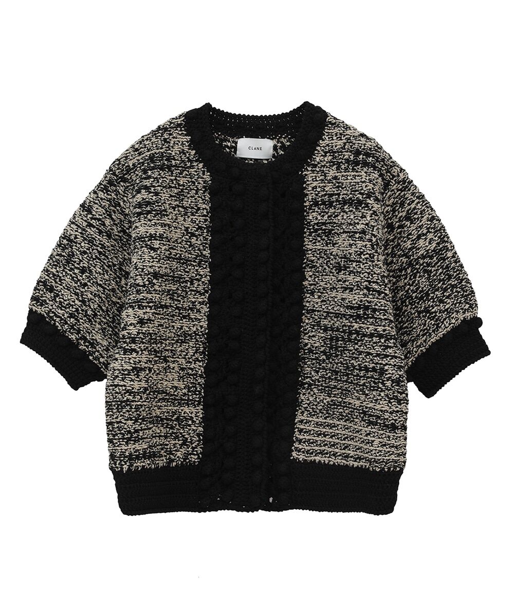 CLANE クラネ “DOT LINE HALF SLEEVE KNIT CARDIGAN”