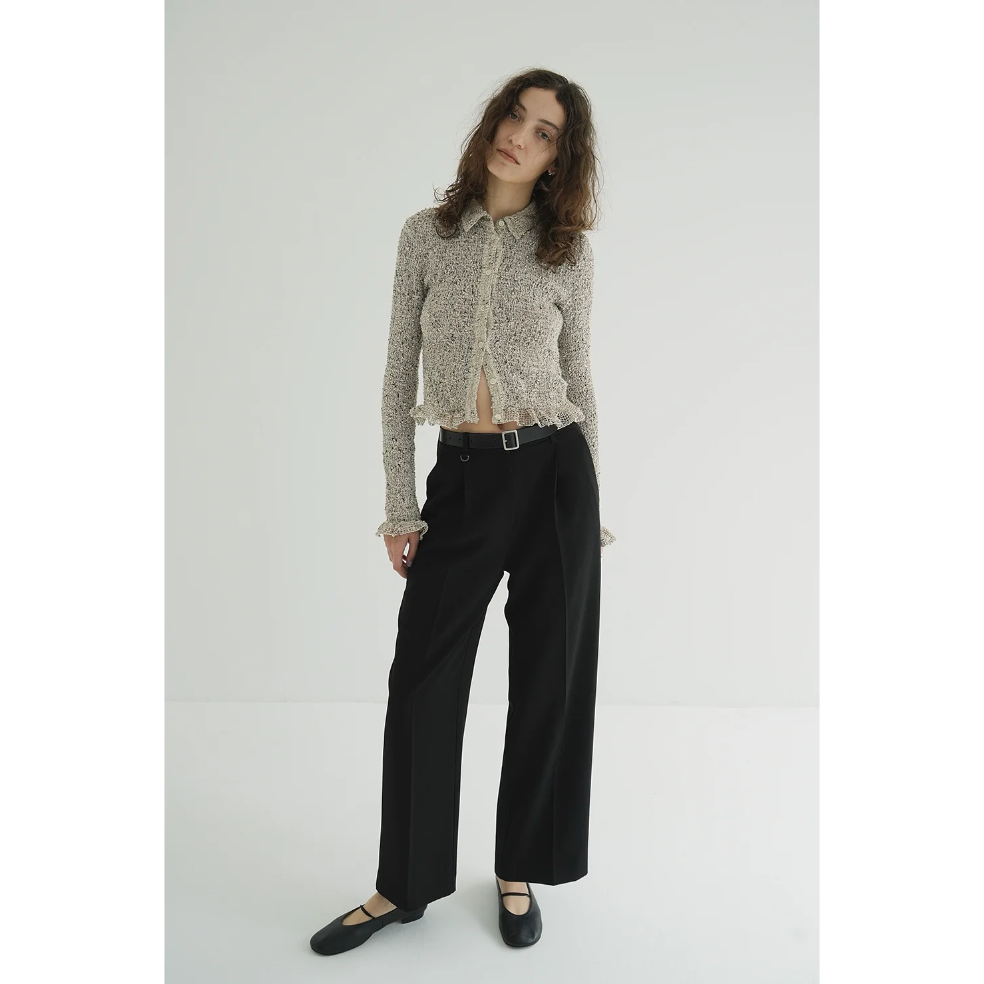 CLANE クラネ “MIX MESH GATHER SHIRT” ミックスメッシュギャザーシ