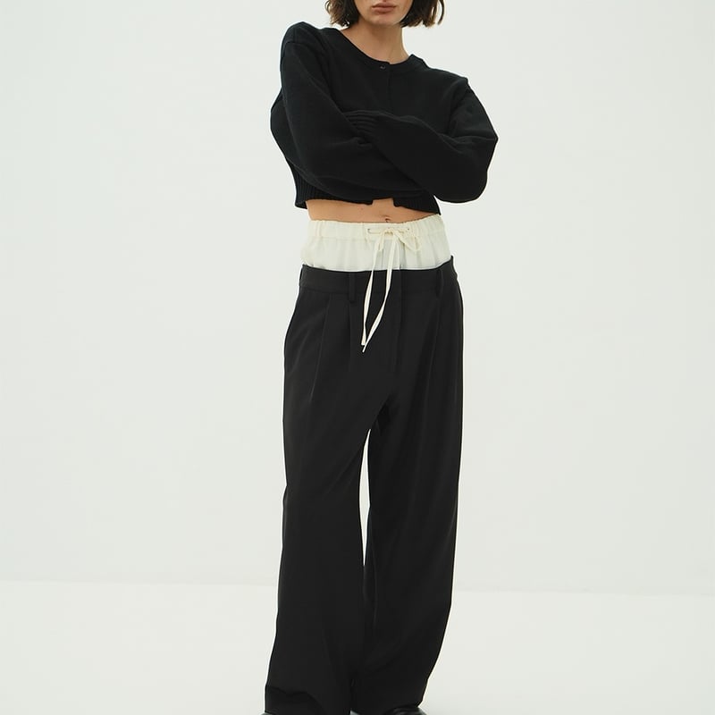 CLANE クラネ “W WAIST WIDE SLACKS” ダブルウエストワイドスラックス