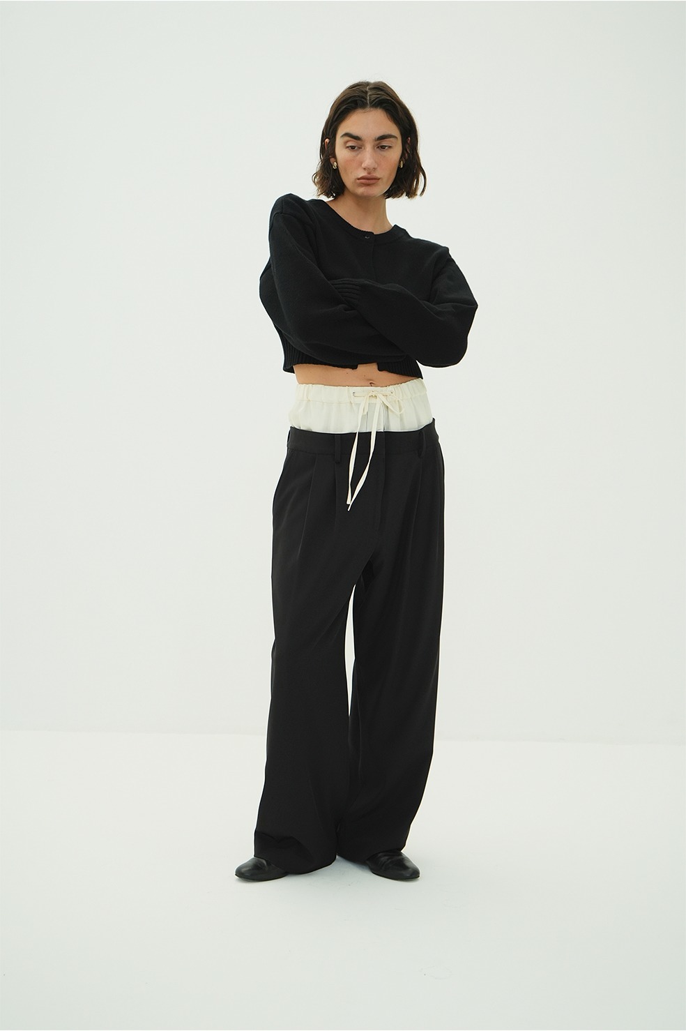 CLANE クラネ “W WAIST WIDE SLACKS” ダブルウエストワイドスラックス