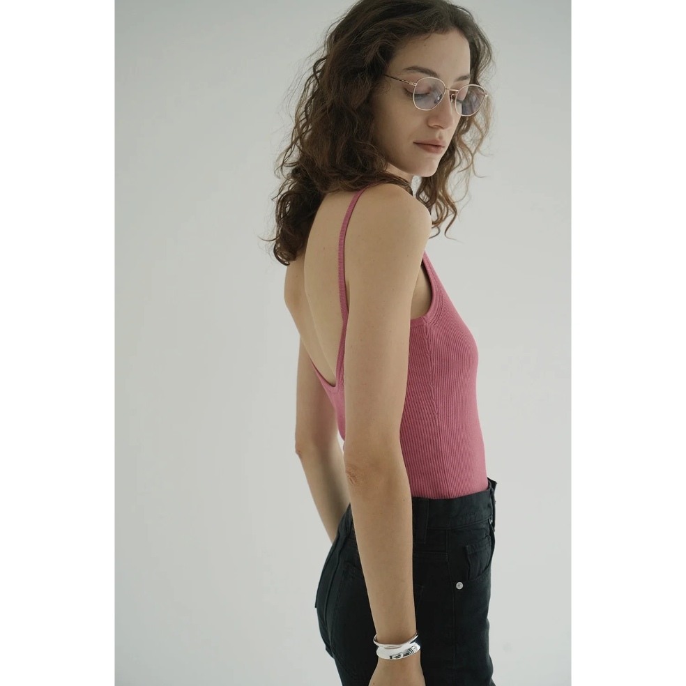 CLANE クラネ “BOAT NECK BACK OPEN KNIT TOPS” ボートネッ